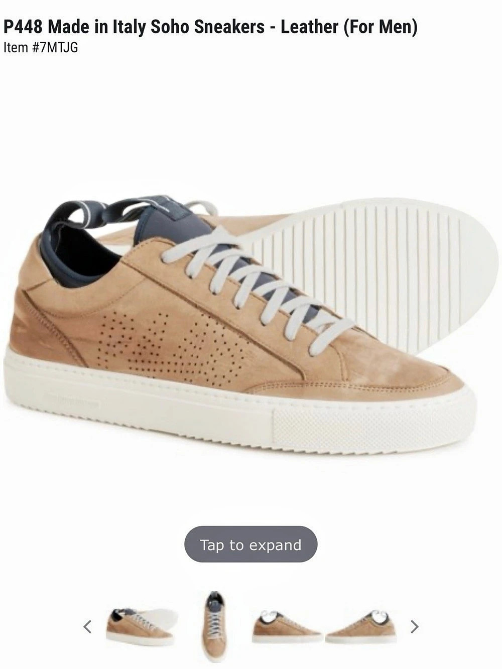 P448 Soho Sneaker Men's Leather Sneakers Brown & White